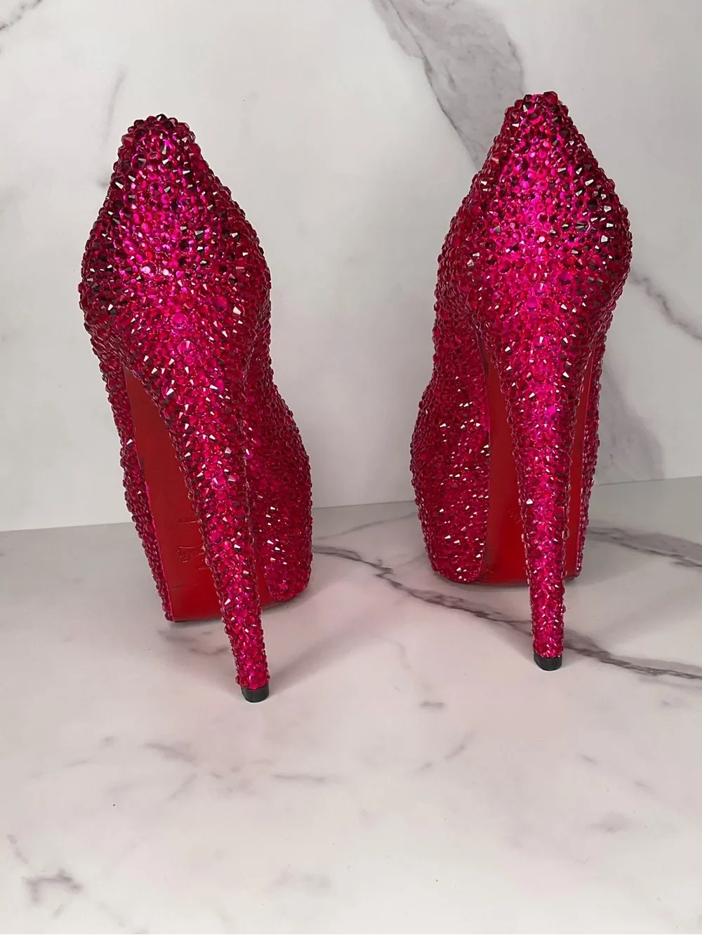 Christian Louboutin Victoria Hot Pink Strass Crystal Pumps Size US 10 / EU 40